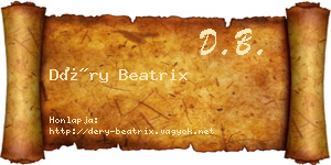 Déry Beatrix névjegykártya